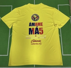 Commemorative Edition Club America Yellow Thailand Soccer Jersey AAA-912