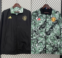 2024-2025 Classic Version Manchester United Black&Green Double-Sided Wear Thailand Trench Coats-0255
