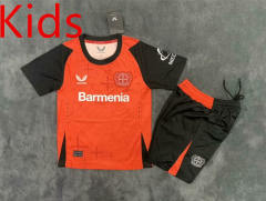 2024-2025 Bayer 04 Leverkusen Home Red Kid/Youth Soccer Uniform-2483
