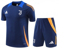 2024-2025 Juventus Royal Blue Short-sleeved Thailand Soccer Tracksuit