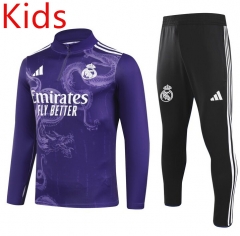 2023-2024 Special Version Real Madrid Purple Kids/Youth Soccer Tracksuit-GDP
