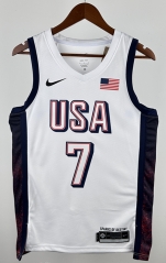 2024 Olympics USA White #7 NBA Jersey-311