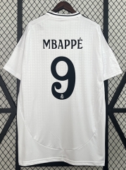 (S-4XL) 2024-2025 Real Madrid Home White ( Mbappé  #9)  Thailand Soccer Jersey AAA
