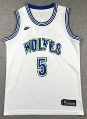 Classic Version Minnesota Timberwolves White #5 NBA Jersey-1380
