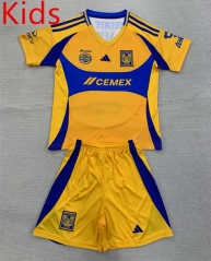 2024-2025 Tigres UANL Home Yellow Kids/Youth Soccer Uniform-AY
