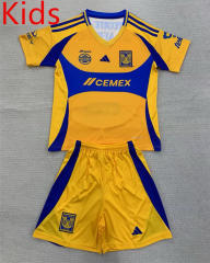 2024-2025 Tigres UANL Home Yellow Kids/Youth Soccer Uniform-AY