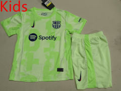 2024-2025 Barcelona 2nd Away Green Kid/Youth Soccer Uniform-507