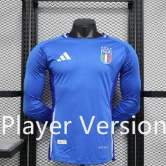 Player Version 2024-2025 Italy Home Blue LS Thailand Soccer Jersey AAA-888