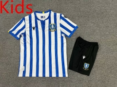 2024-2025 Sheffield Wednesday Home Blue&White Kids/Youth Soccer Uniform-7809