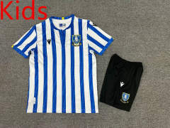2024-2025 Sheffield Wednesday Home Blue&White Kids/Youth Soccer Uniform-7809