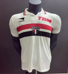 Retro Version 93-94 Sao Paulo Futebol Clube Home White Thailand Soccer Jersey AAA-4125