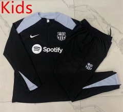 2024-2025 Barcelona Black Kid-Youth Soccer Tracksuit -815