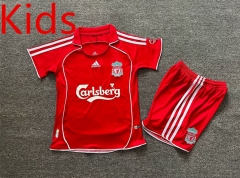 Retro Version 06-07 Liverpool Home Red Kids/Youth Soccer Uniform-7809