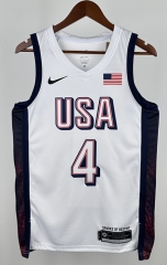 2024 Olympics USA White #4 NBA Jersey-311