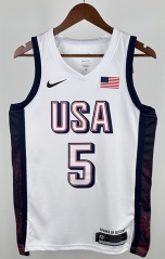 2024 Olympics USA White #5 NBA Jersey-311