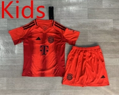 2024-2025 Bayern München Home Red Kids/Youth Soccer Uniform-2353