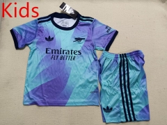 2024-2025 Arsenal 2nd Away Blue Kids/Youth Soccer Uniform-507