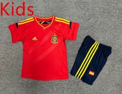Retro Version 2012 Spain Home Red Kids/Youth Soccer Uniform-7809