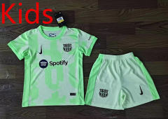 2024-2025 Barcelona 2nd Away Green Kid/Youth Soccer Uniform-709