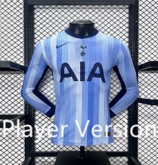 Player Version 2024-2025 Tottenham Hotspur Away Blue LS Thailand Soccer Jersey AAA-5982