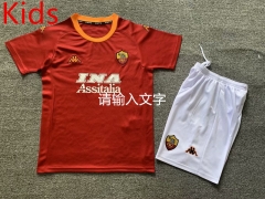 Retro 00-01 Roma Home Red Kids/Youth Soccer Uniform-7809