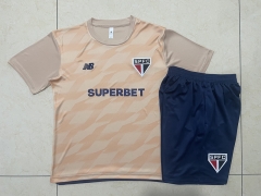 2024-2025 Sao Paulo Futebol Clube Mud-yellow Thailand Soccer Tracksuit -815
