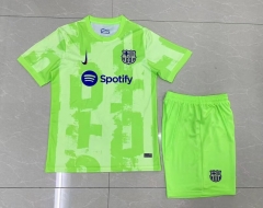 2024-2025 Barcelona 2nd Away Fluorescent Green Soccer Uniform-6748