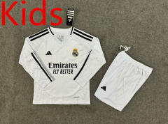 2024-2025 Real Madrid Home White Kids/Youth LS Soccer Uniform-6748