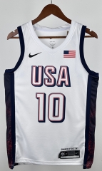 2024 Olympics USA White #10 NBA Jersey-311