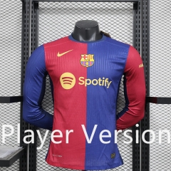 Player Version 2024-2025 Barcelona Home Red&Blue LS Thailand Soccer Jersey AAA-888