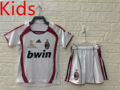 Retro Version 06-07 AC Milan Away White Kids/Youth Soccer Uniform-5074
