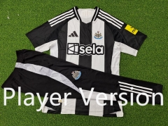 Player Version 2024-2025 Newcastle United Home Black&White Short-Sleeve Thailand Soccer Tracksuit-9926