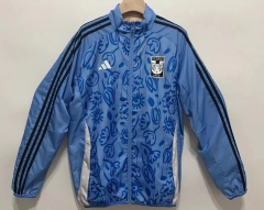 (S-3XL) 2024-2025 Tigres UANL Blue&Yellow Double-Sided Wear Thailand Trench Coats-0255