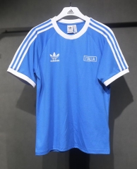 Retro Version Italy Blue Cotton T-shirt-518