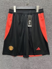 2024-2025 Manchester United Home Black Thailand Soccer Shorts-718