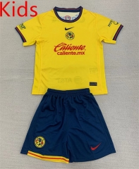 2024-2025 Club America Home Yellow Kids/Youth Soccer Uniform-AY