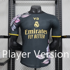 Player Version 2024-2025 Black&Gold Version Real Madrid Y3 Black Thailand Soccer Jersey AAA-888