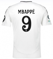 Without patch Player Version 2024-2025 Real Madrid Home White ( Mbappé  #9)  Thailand Soccer Jersey AAA