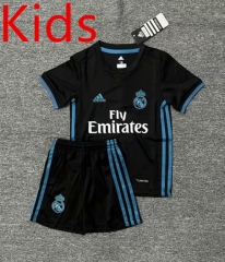 Retro Version 17-18 Real Madrid Away Black Kids/Youth Soccer Uniform-4248