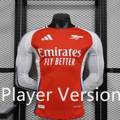 Player Version 2024-2025 Arsenal Home Red LS Thailand Soccer Jersey AAA-888