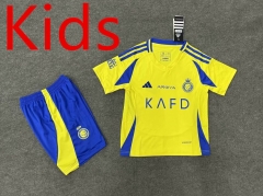 2024-2025 Al-Nassr FC Home Yellow Kids/Youth Soccer Unifrom-6748
