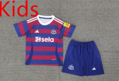 2024-2025 Newcastle United Away Red&Blue Kids/Youth Soccer Uniform-2353