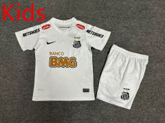 Retro Version 11-12 Santos FC Home White Kids/Youth Soccer Uniform-7809