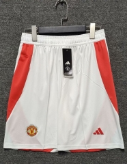 2024-2025 Manchester United Home White Thailand Soccer Shorts-5799