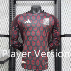 Player Version 2024-2025 Mexico Home Red LS Thailand Soccer Jersey AAA-888