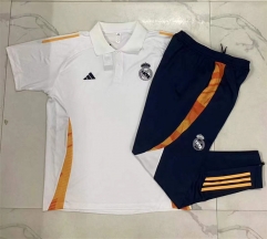 2024-2025 Real Madrid White Thailand Polo Uniform-815