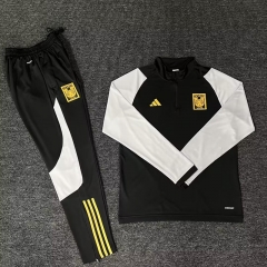 2024-2025 Tigres UANL Black Thailand Soccer Tracksuit-HR