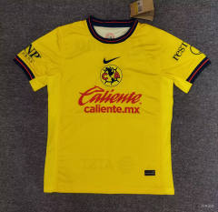 (S-4XL) 2024-2025 Club America Home Yellow Thailand Soccer Jersey AAA-5378