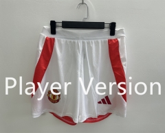 Player Version 2024-2025 Manchester United Home White Thailand Soccer Shorts-888