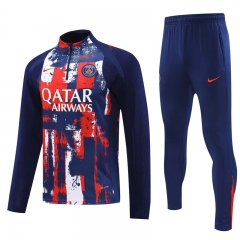 Player Version 2024-2025 Paris SG Red&Blue Thailand Soccer Tracksuit-4627